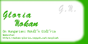 gloria mokan business card